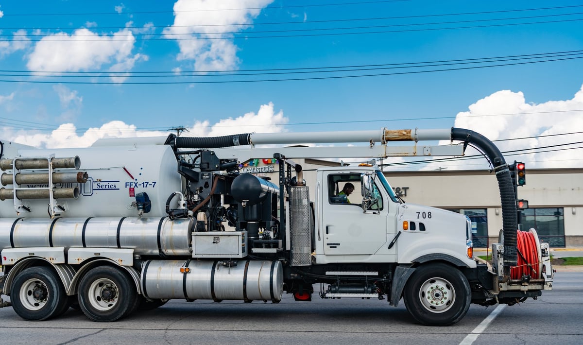 Collection truck on route